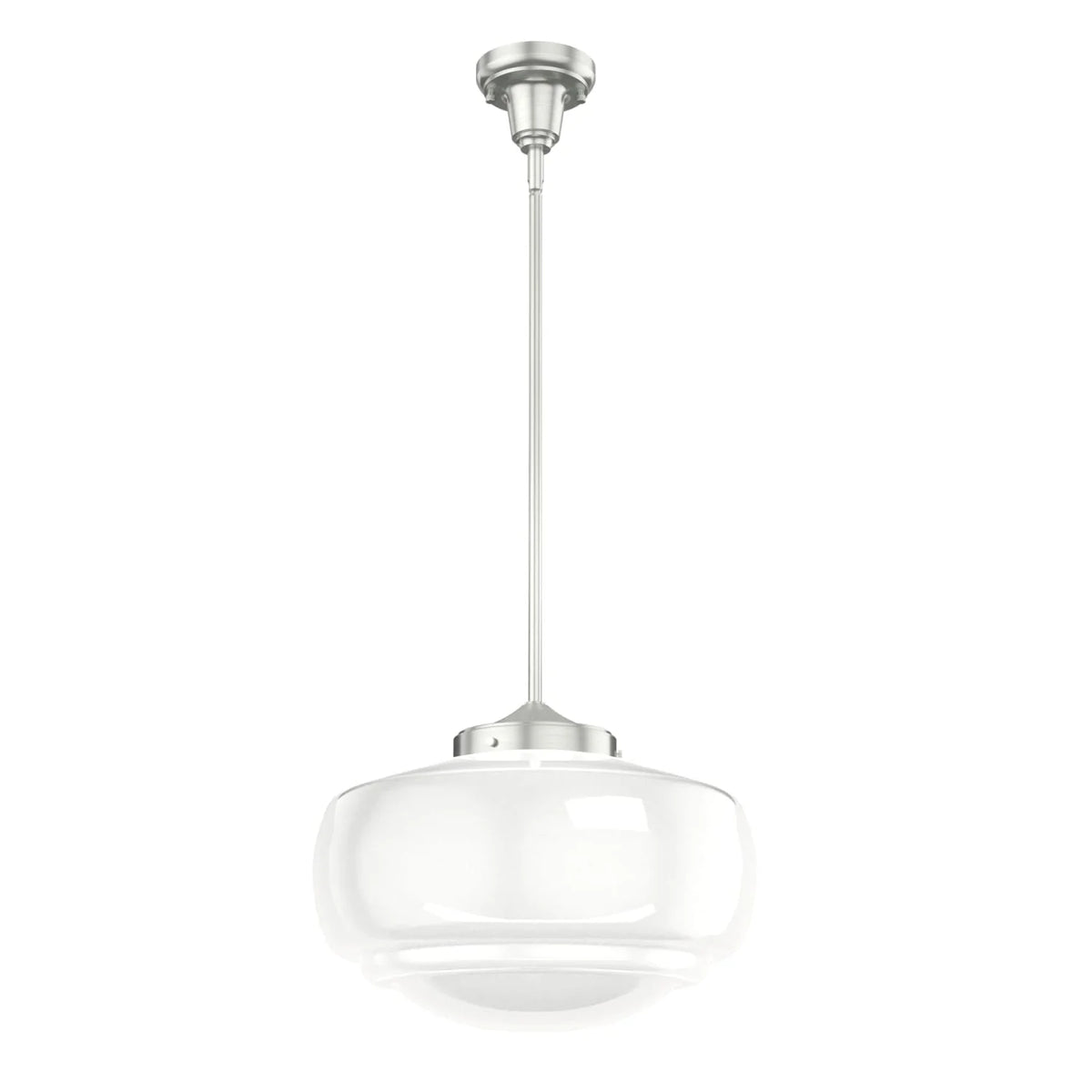 Saddle Creek Shiny Cased White Glass 1 Light 16 Inch Pendant