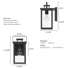 Timbergrove Outdoor 1 Light Small 12 Inch Wall Light