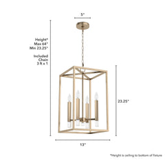 Sunjai 4 Light Pendant 13 inch