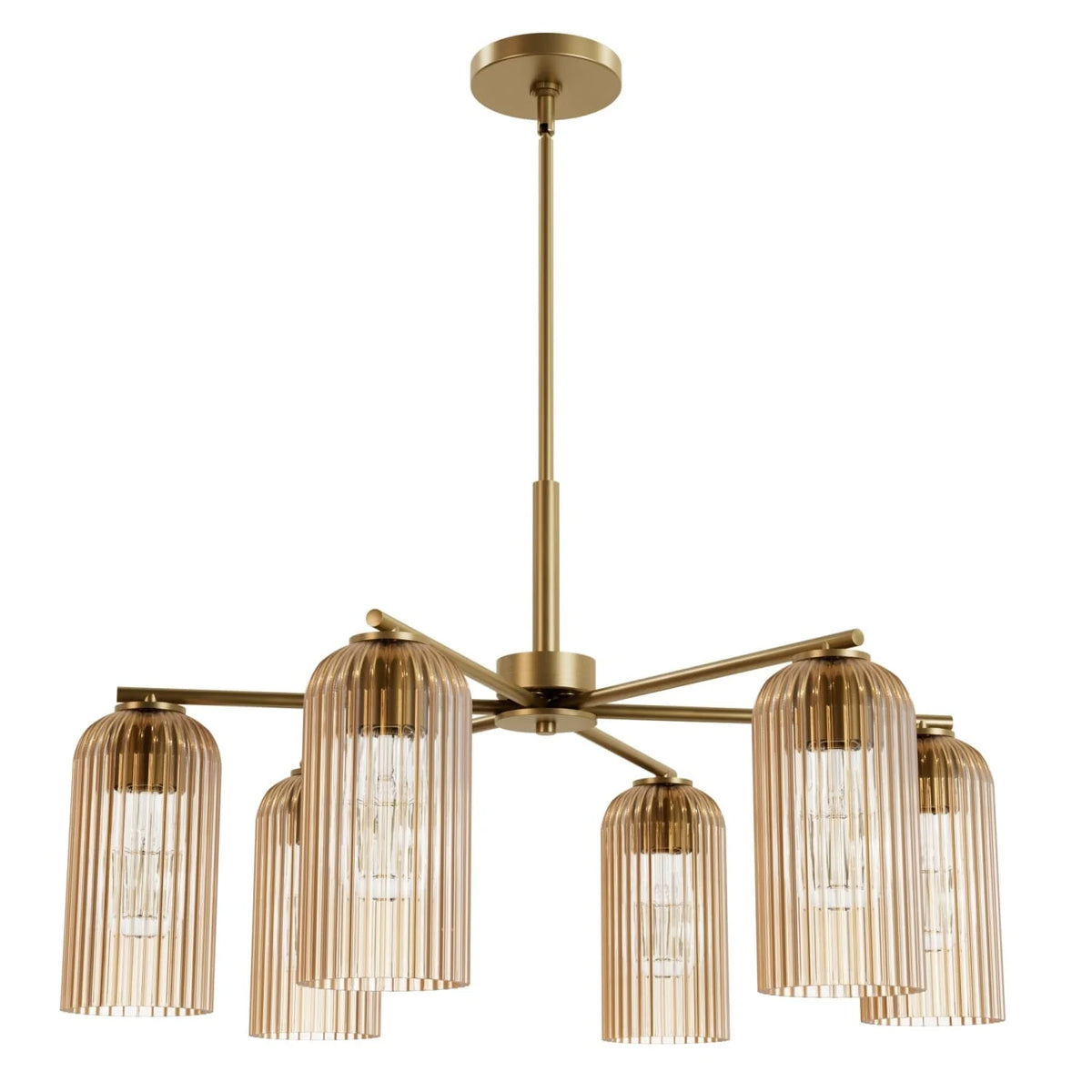 Beverly Glen  Jasmine Roth 6 Light Large 31 Inch Chandelier
