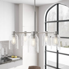 Lochemeade Clear Seeded Glass 5 Light Chandelier