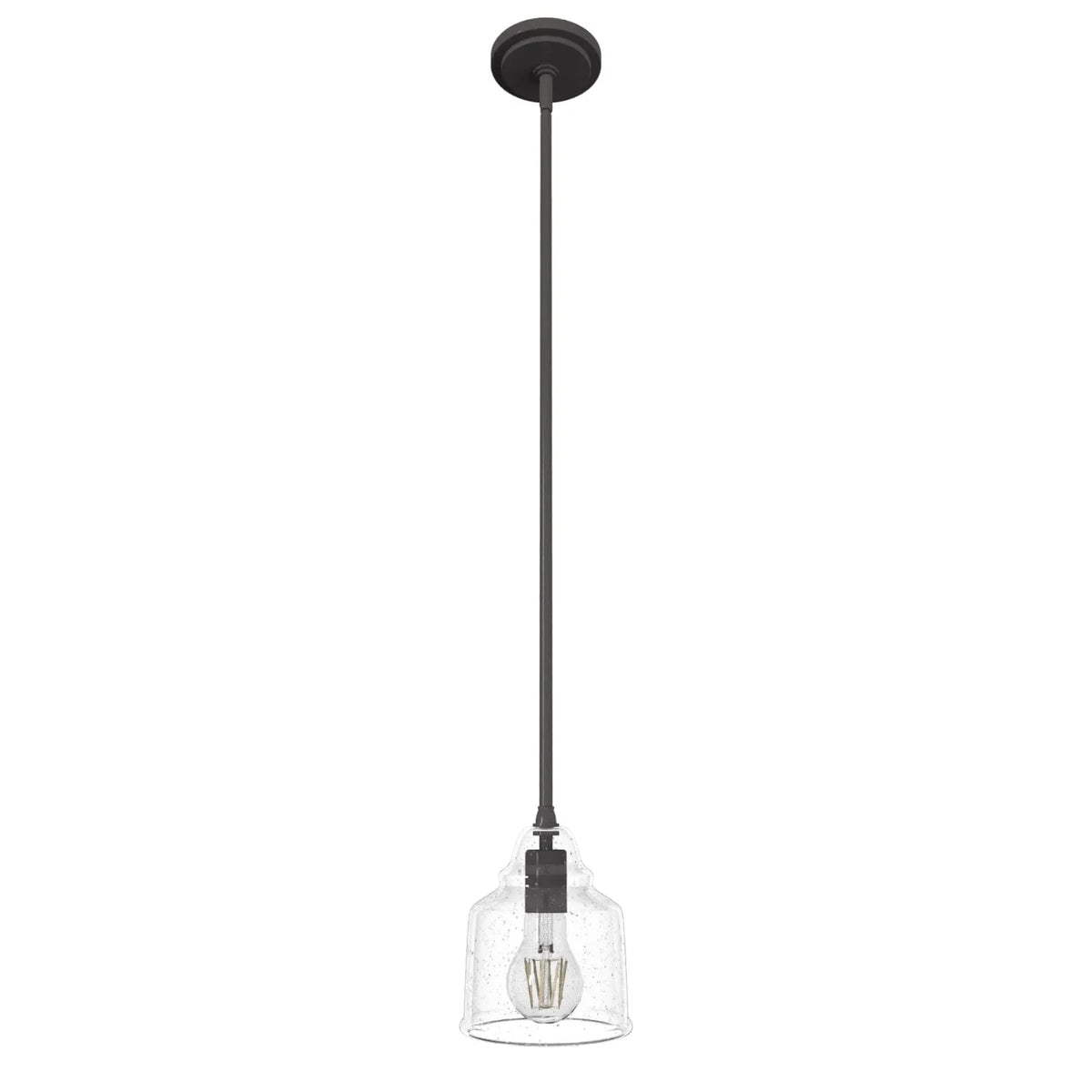 Dunshire Bell Clear Seeded Glass 1 Light 6 Inch Mini Pendant