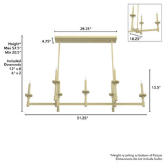 Briargrove Linear Chandelier 7 Light