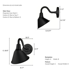Cassius Outdoor WeatherMax 1 Light 7 Inch Small Wall Light