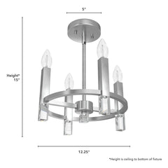 Sunjai 4 Light Semi-Flush Mount