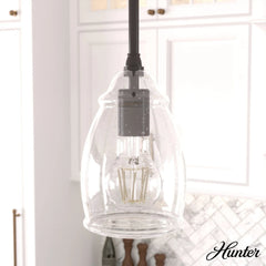 Dunshire Curved Vase Clear Seeded Glass 1 Light 5.25 Inch Mini Pendant