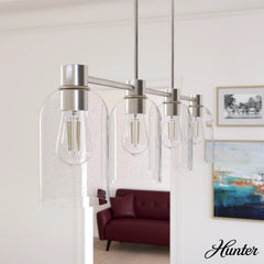 Lochemeade Clear Seeded Glass 4 Light Linear Chandelier