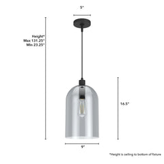 Lochemeade Smoked Glass 1 Light Large pendant