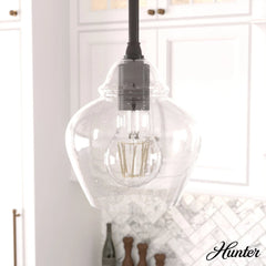 Dunshire Ginger Jar Clear Seeded Glass 1 Light 6.75 Inch Mini Pendant