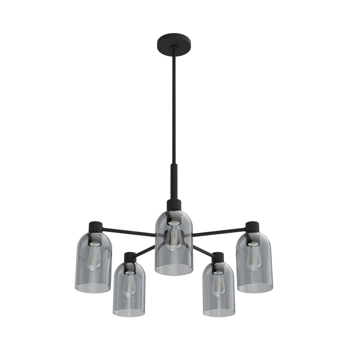 Lochemeade Smoked Glass 5 Light Chandelier