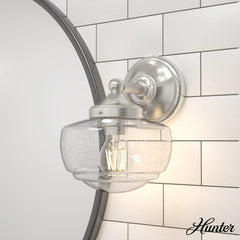 Saddle Creek Clear Seeded Glass 1 Light Sconce