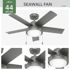 Seawall Outdoor with LED Light 44 inch