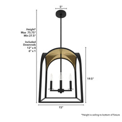 Dukestown 4 Light Lantern Pendant 15 in