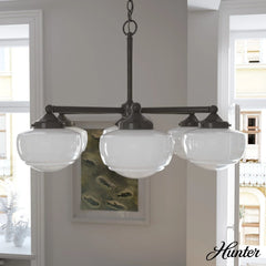 Saddle Creek Shiny Cased White Glass 6 Light Chandelier