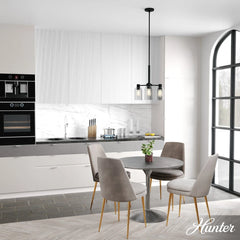 Lochemeade Smoked Glass 3 Light Chandelier