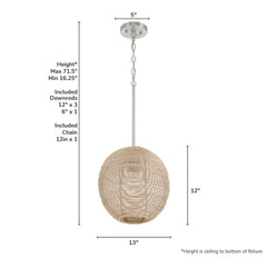 Berkeley 1 Light Medium 13 Inch Pendant