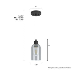 Lochemeade Smoked Glass 1 Light Mini Pendant